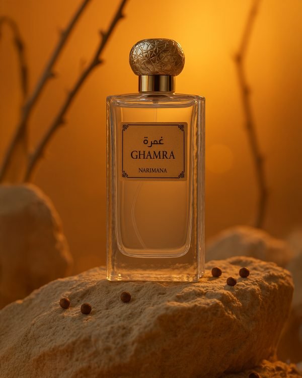 20250507_1500_Desert Fragrance Display_remix_01jtn9s2xzean9zxd47szj916q copy Ghamrah Perfume